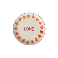 Ceramic Cake Plate with Hand-painted LOVE