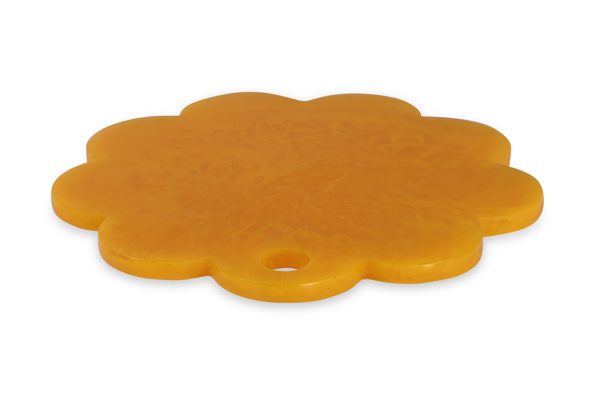 Resin Scallop Charcuterie Cheese Board - Mustard