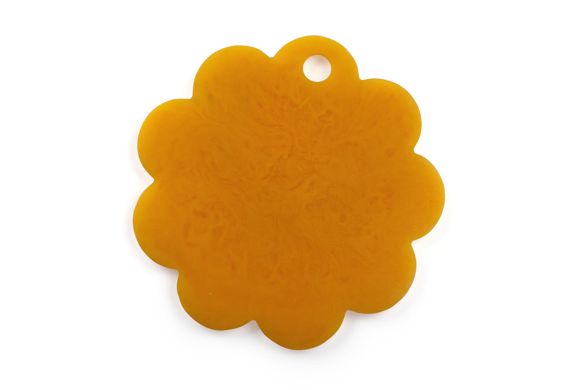 Resin Scallop Charcuterie Cheese Board - Mustard
