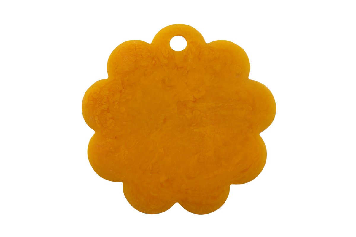 Resin Scallop Charcuterie Cheese Board - Mustard