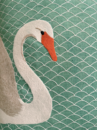 Birds Embroidered Pillow Cover  - 20x20 in