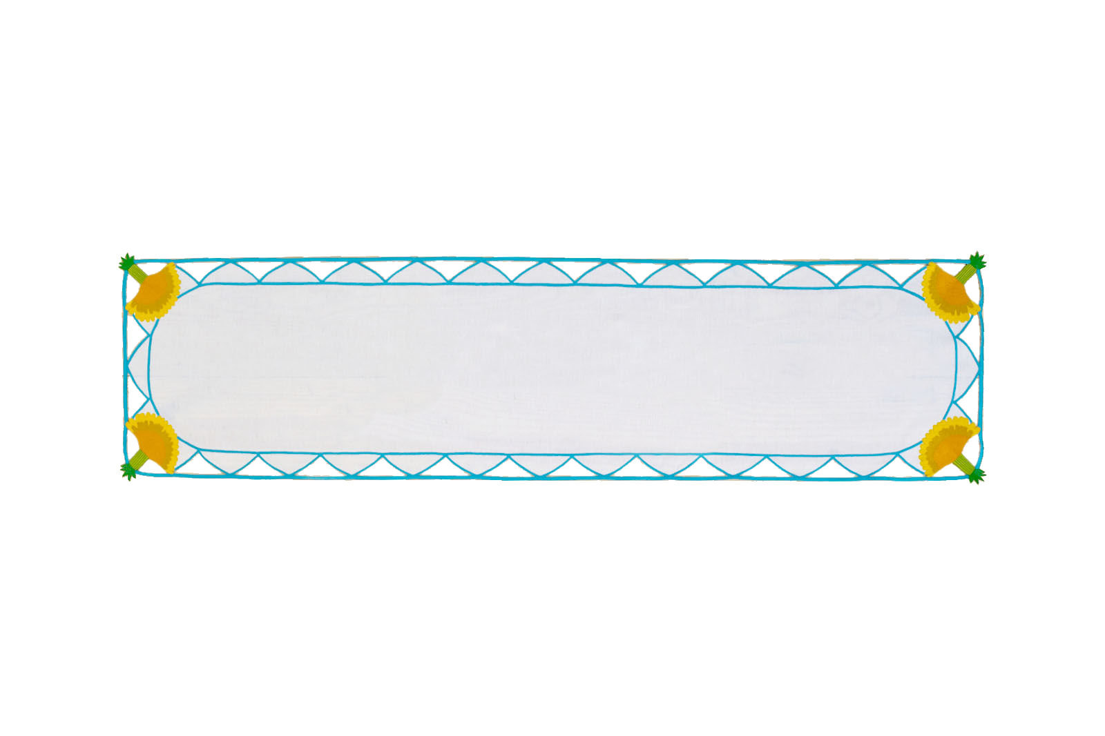 Cutwork Linen Table Runner 16.5×67 in