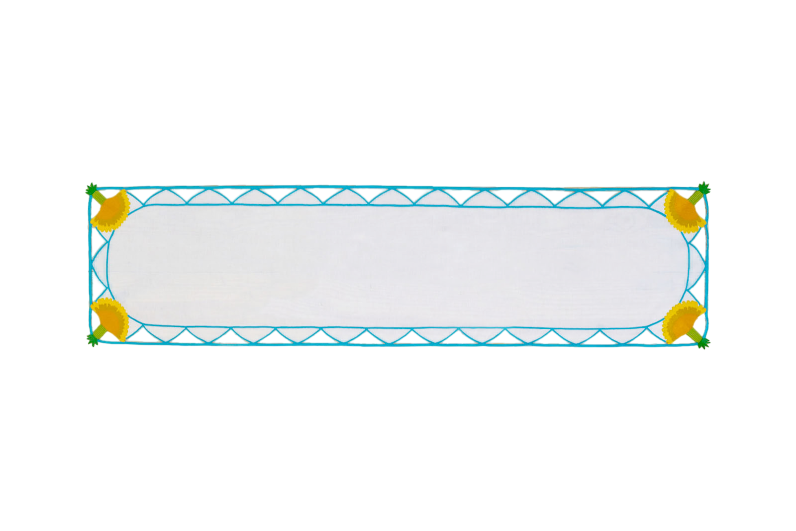 Cutwork Linen Table Runner 16.5×67 in
