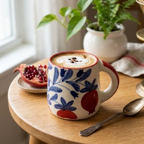 Red Anaar Floral Coffee Mug (Set of 2)