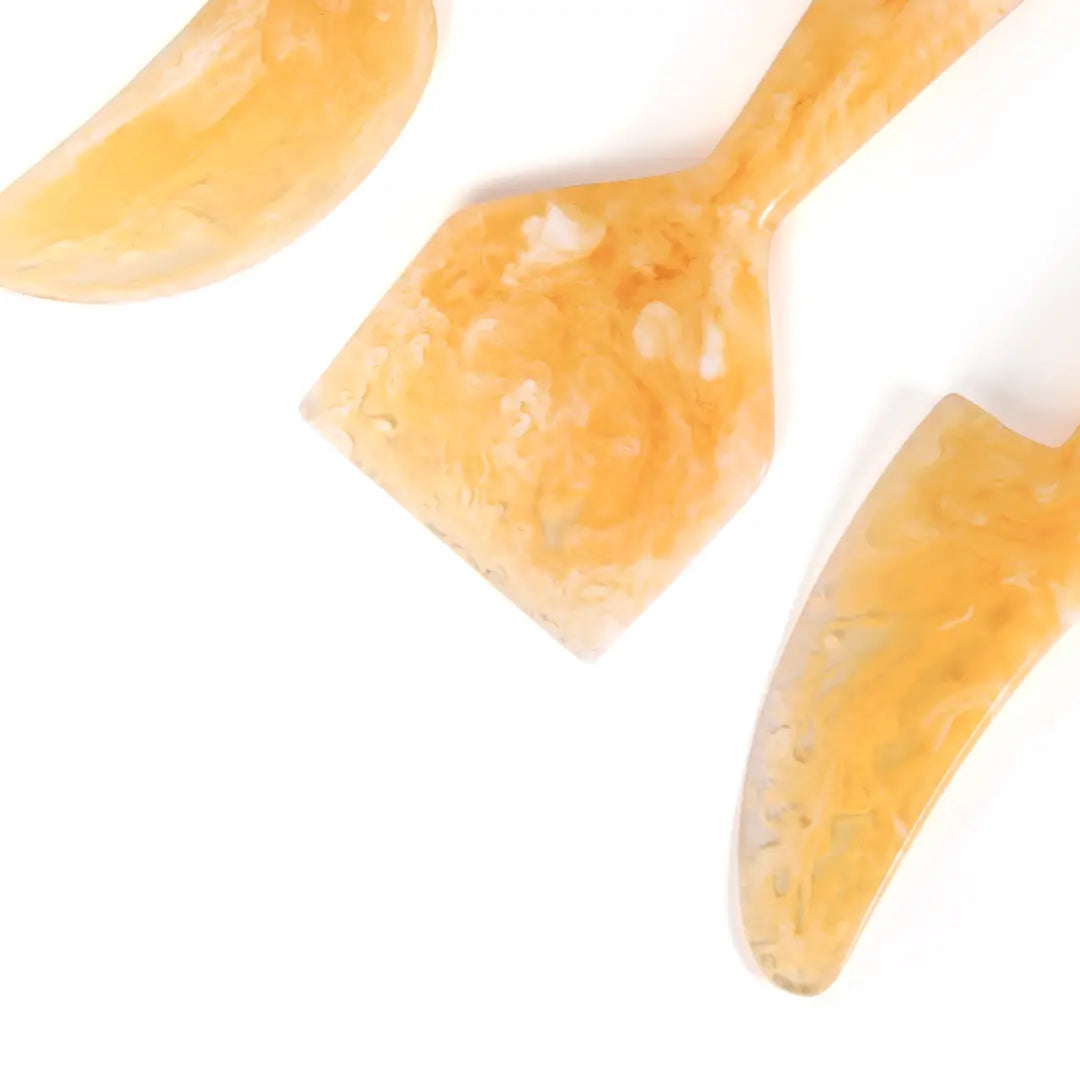 Hand-Poured Resin Cheese Knife Set - Peach