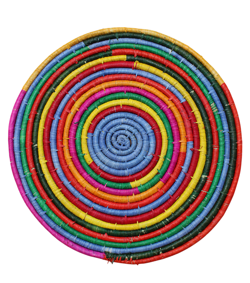 Morocco Placemat, colorful raffia Woven tabletop