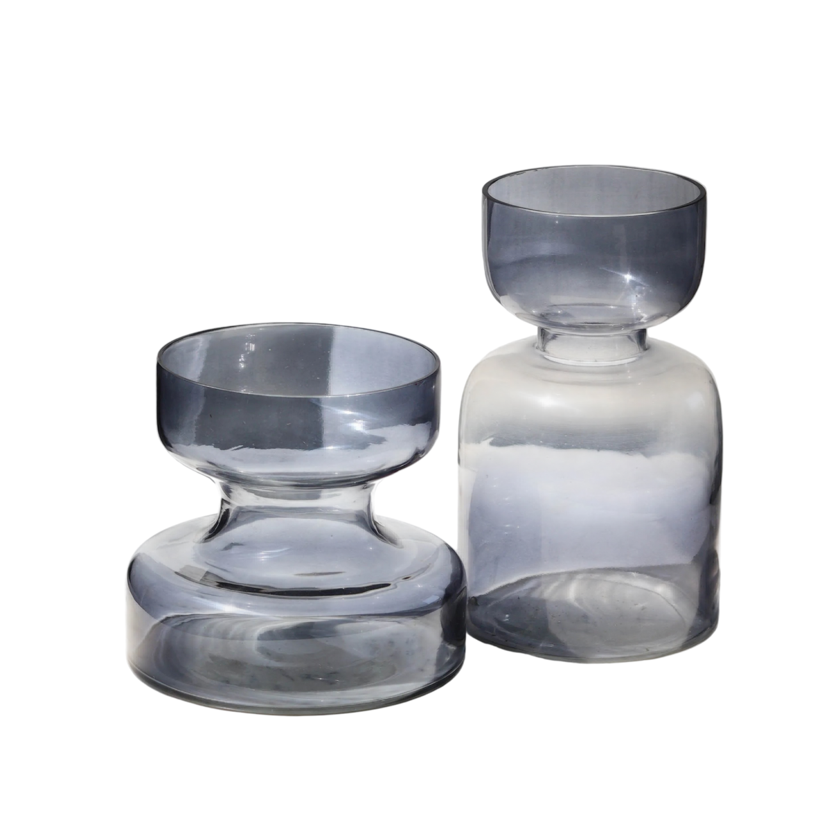 Slate grey Handblown Glass vase TallInch | Handcrafted Glass (Set of 2)