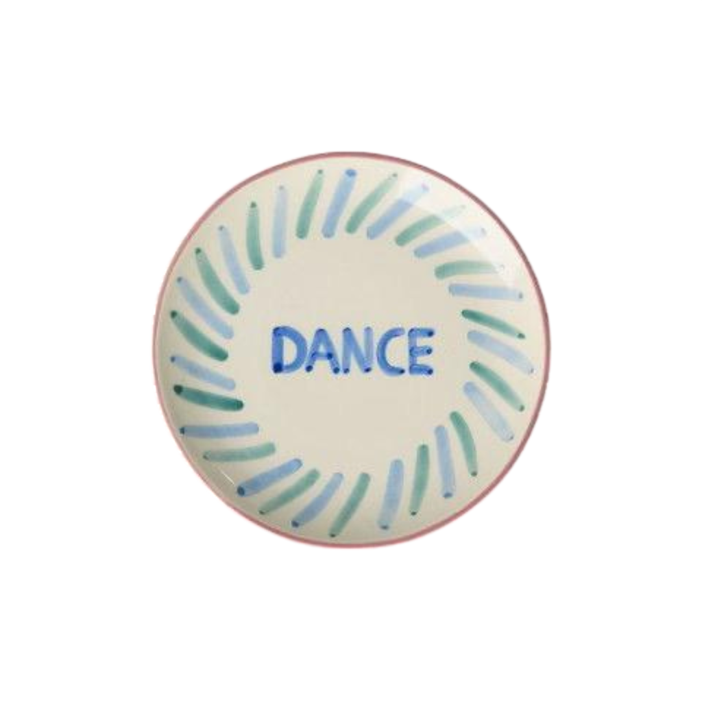 Ceramic Cake Plate with Hand-painted DANCE