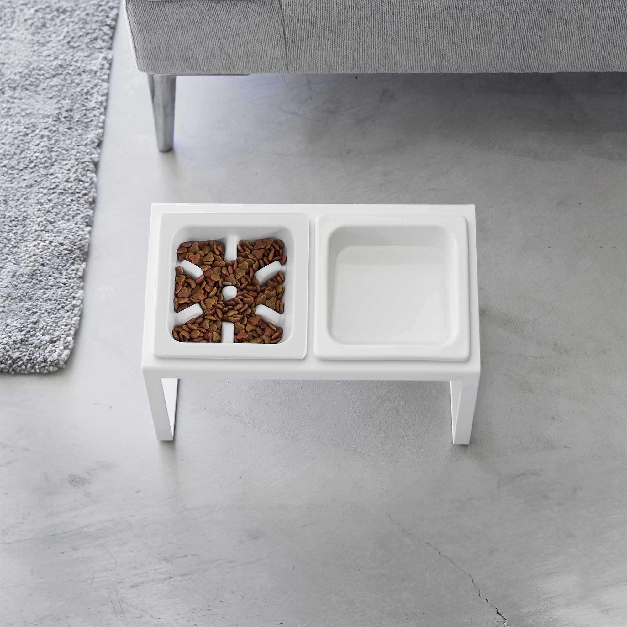 Slow Feeder Pet Bowl - Steel + Ceramic