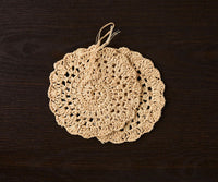 Crocheted Raffia Coasters - Handmade Boho Table Mats, Non-Slip & Heat Resistant Drink & Candle Coasters for Rustic & Decor
