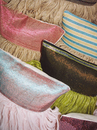 Wugo Throw Pillow - Iridescent Cape Blue/Andes Sand