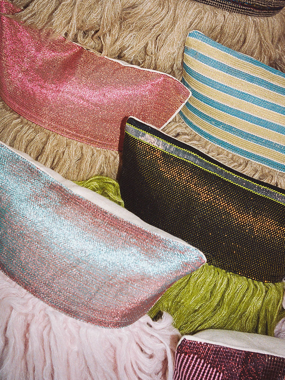 Wugo Throw Pillow - Iridescent Cape Blue/Andes Sand