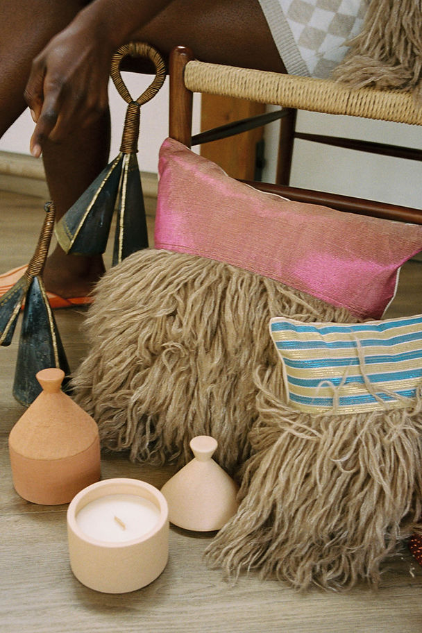 Wugo Throw Pillow - Iridescent Magenta/Andes Sand