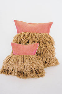 Wugo Throw Pillow - Iridescent Magenta/Andes Sand