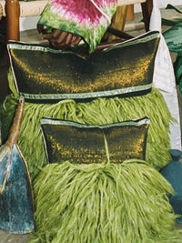 Wugo Throw Pillow - Black/Galapagos Green