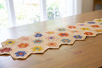 Flower Table Runner, Multicolor Raffia Tabletop