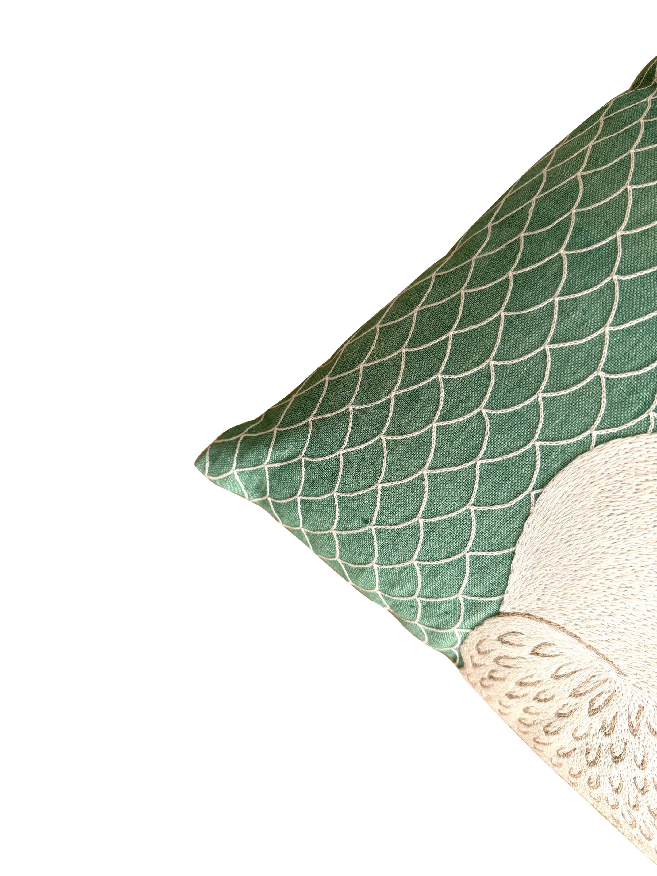 Birds Embroidered Pillow Cover  - 20x20 in
