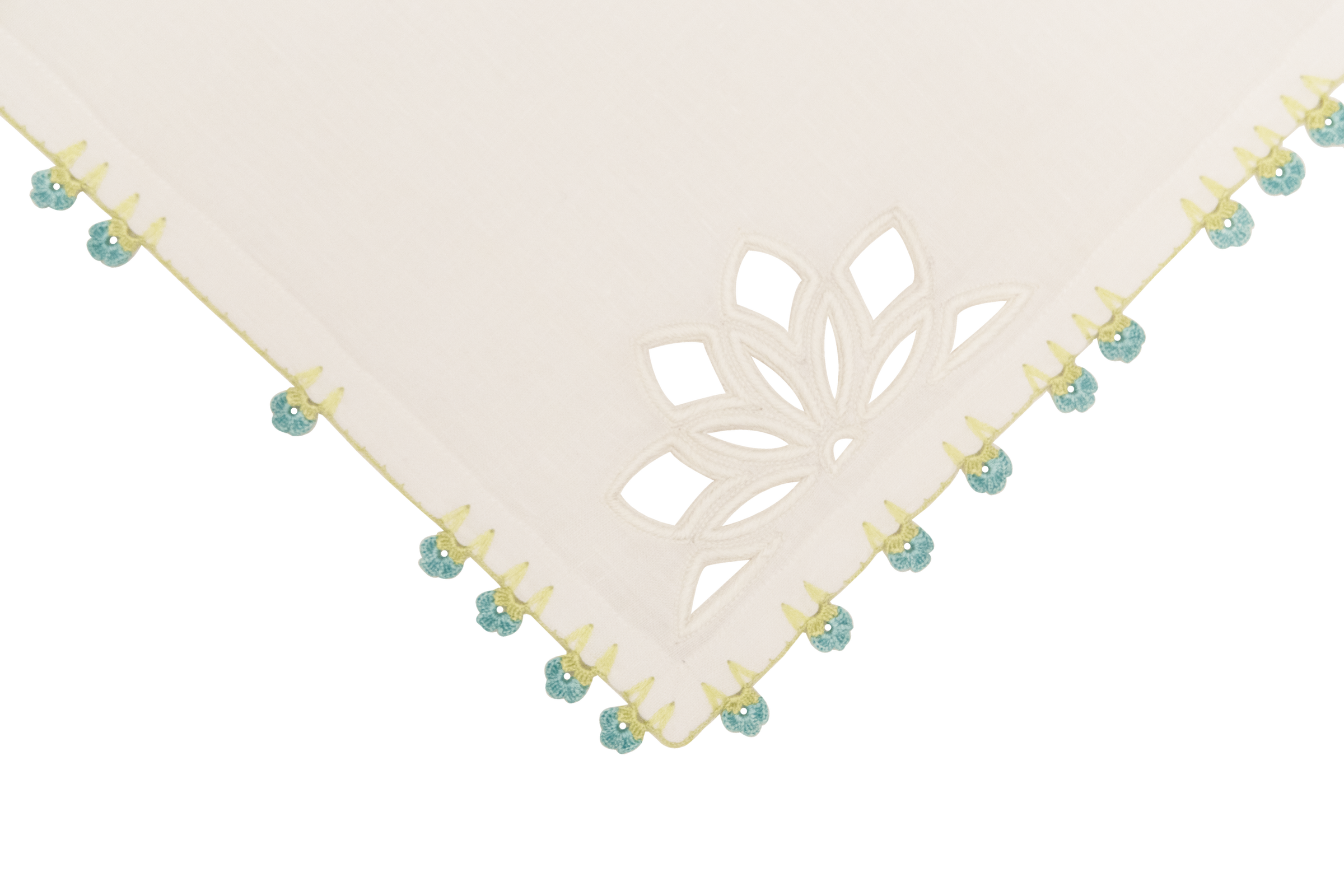Hand Embroidered & Crochet Placemats 14" × 18" (Set of 4)
