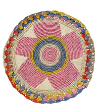 Daisy Raffia Placemat, Colorful Woven tabletop