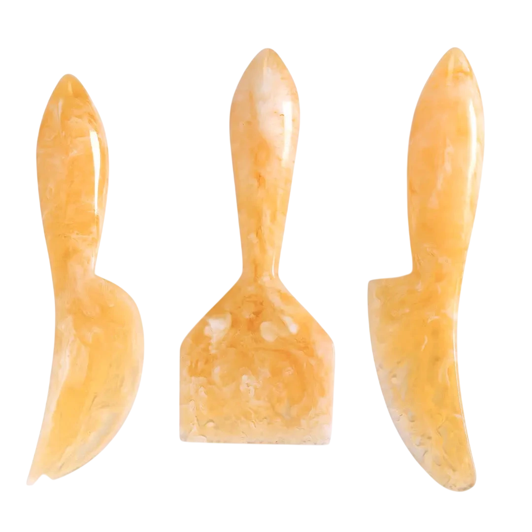 Hand-Poured Resin Cheese Knife Set - Peach