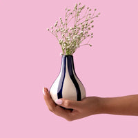 Blue Stripe Bud Vase