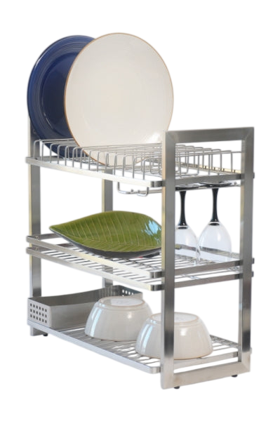 Patagonia 3-Tier Stainless Steel Dish Rack with Removable Tray