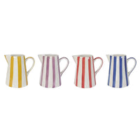 Handpainted Stoneware Stripe Pitcher - Yellow