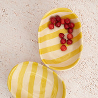 Ceramic Stripe Bowl - Yellow (Set of 2)