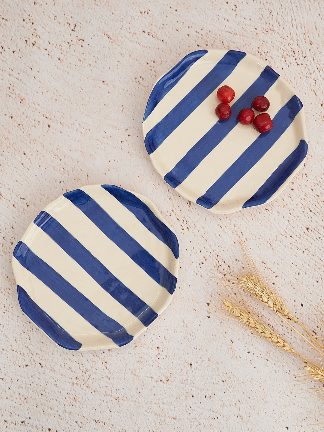 Ceramic Stripe Appetizer Plate (Set of 6)
