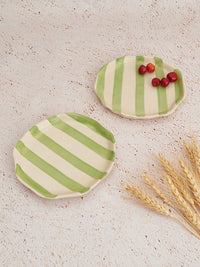 Ceramic Stripe Appetizer Plate (Set of 6)