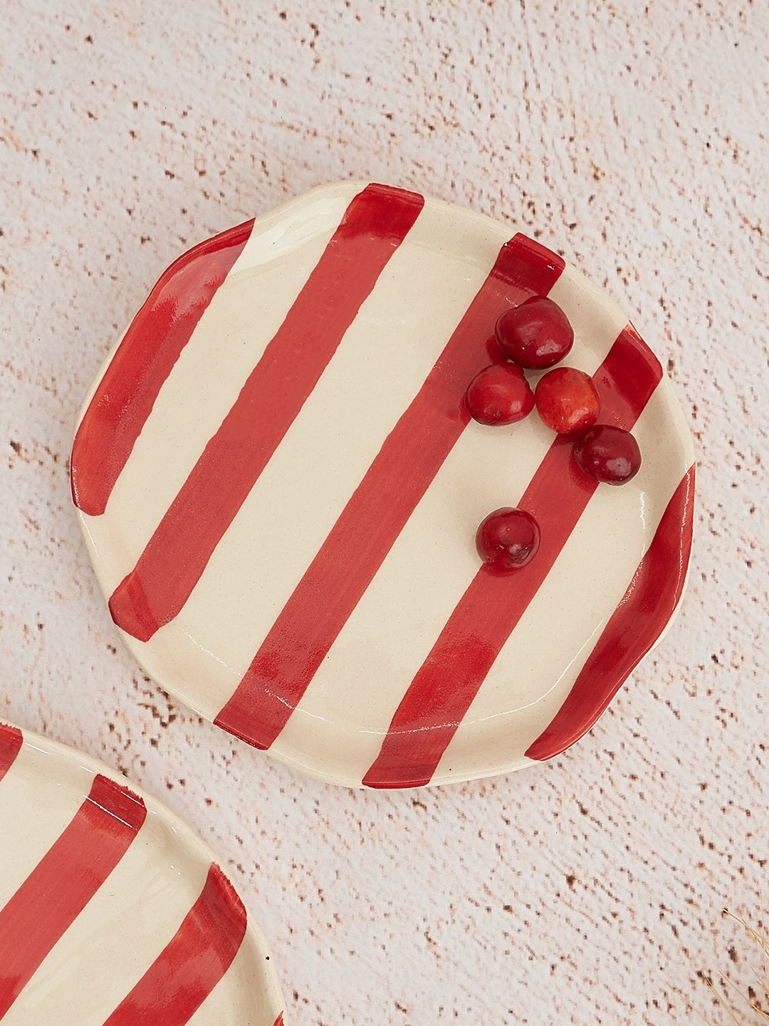 Ceramic Stripe Appetizer Plate (Set of 6)