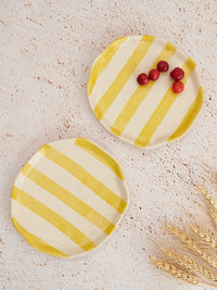 Ceramic Stripe Appetizer Plate (Set of 6)