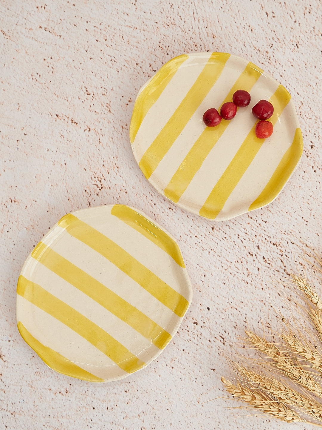 Ceramic Stripe Appetizer Plate (Set of 6)