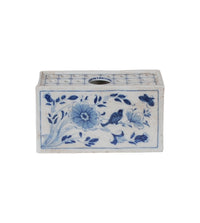 4″ Blue and White Flower Brick Planter