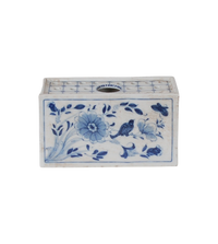 4″ Blue and White Flower Brick Planter