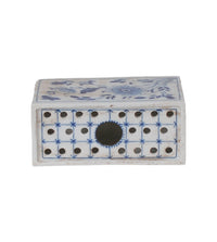 4″ Blue and White Flower Brick Planter
