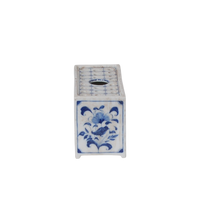 4″ Blue and White Flower Brick Planter