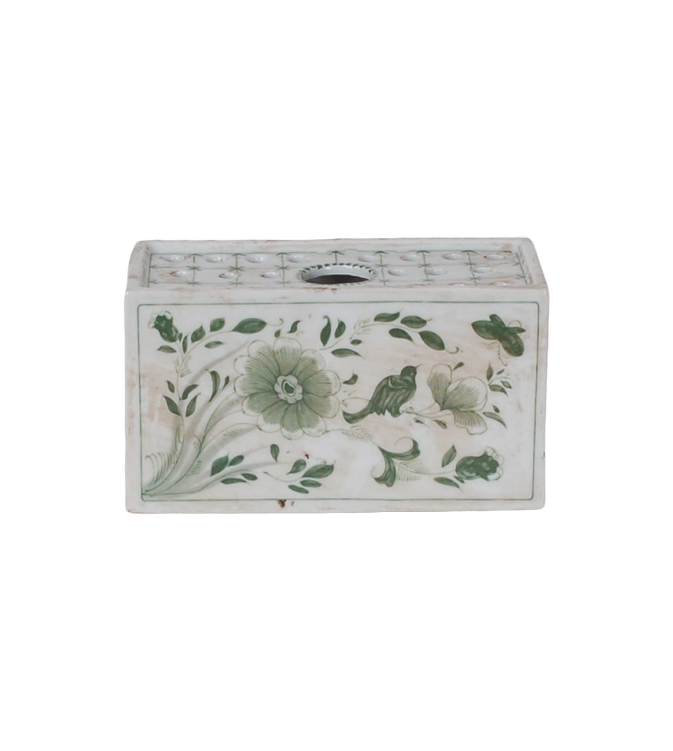 4″ Green Flower Brick Planter