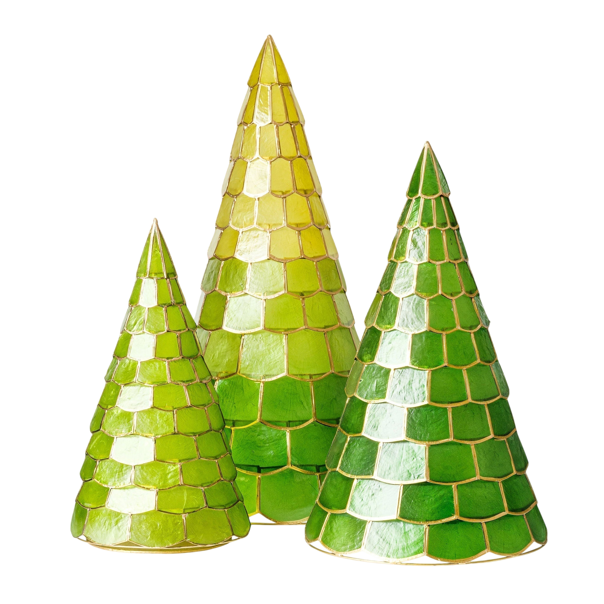 Capiz Trees - Green (Set of 3)