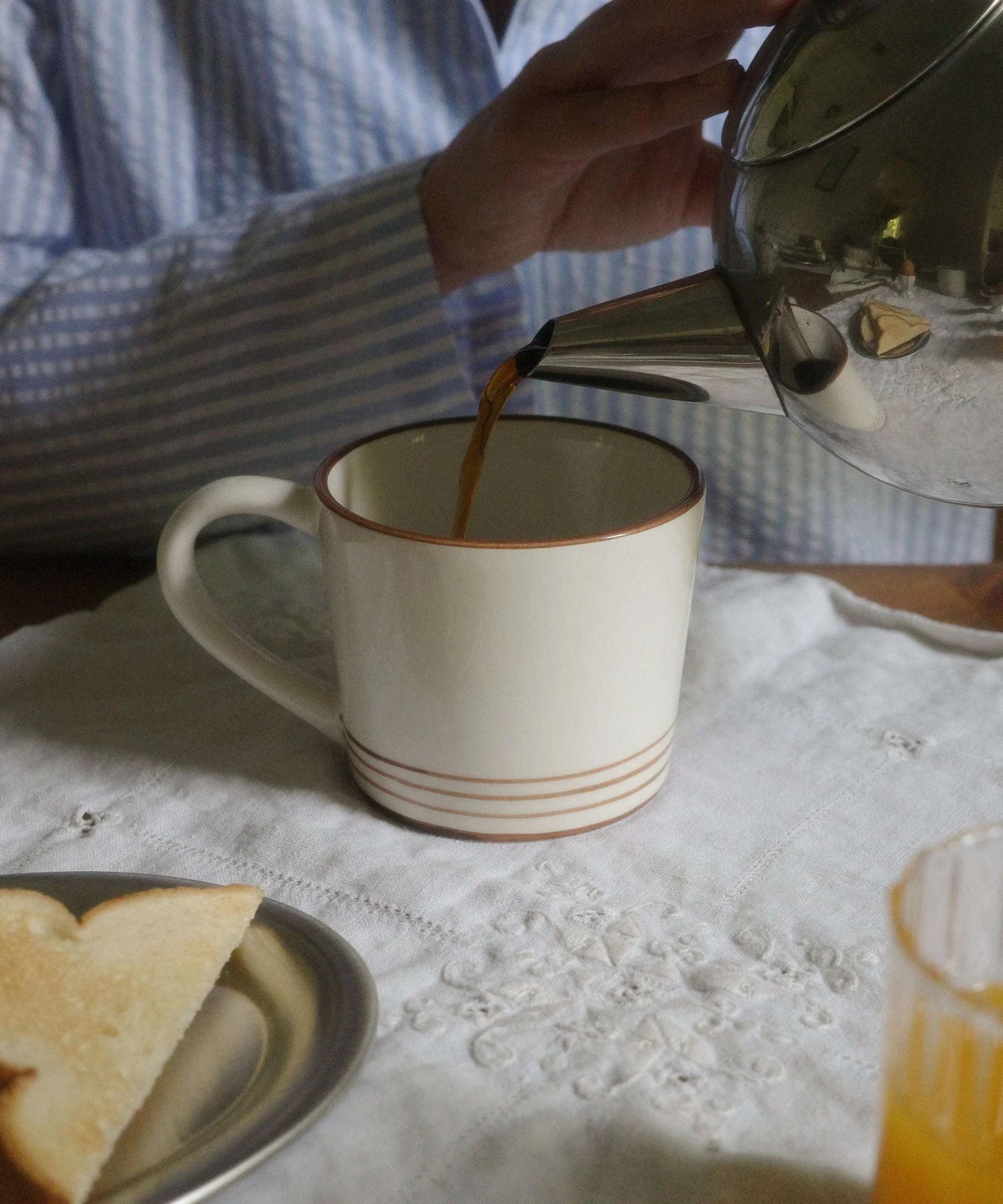 Breakfast Hand Painted Cappuccino Mug (Set of 2)