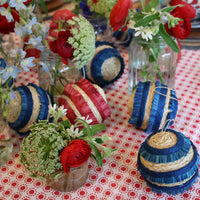 Ruffle Straw Balls - Red (Set of 4)