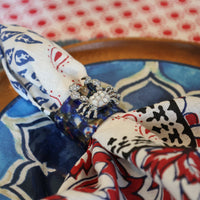 Joyful Block Print Napkin - Red (Set of 2)