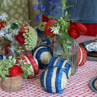 Ruffle Straw Balls - Blue (Set of 4)