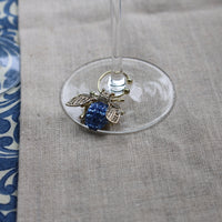 Bedazzled Bee Wine Charms - Dark Jewel Tones