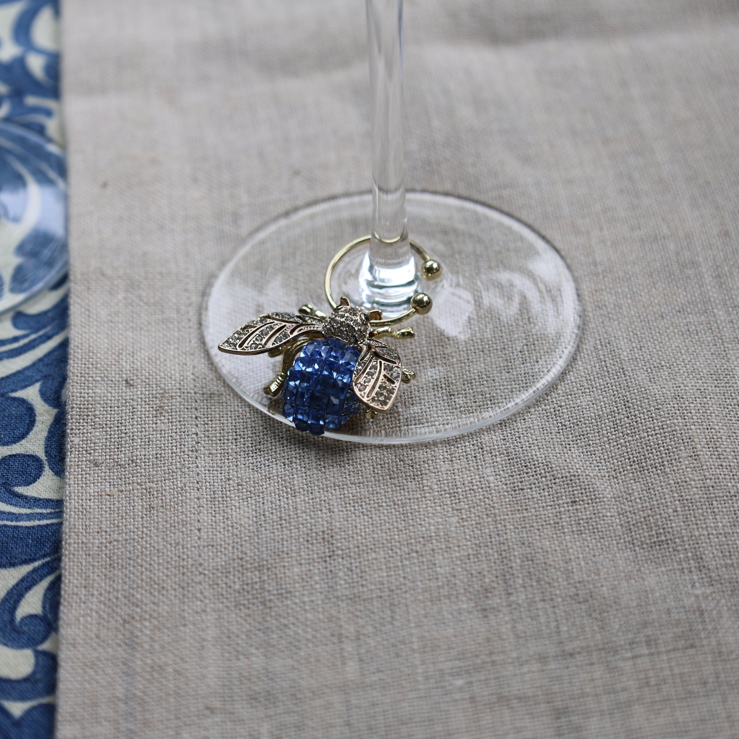 Bedazzled Bee Wine Charms - Dark Jewel Tones