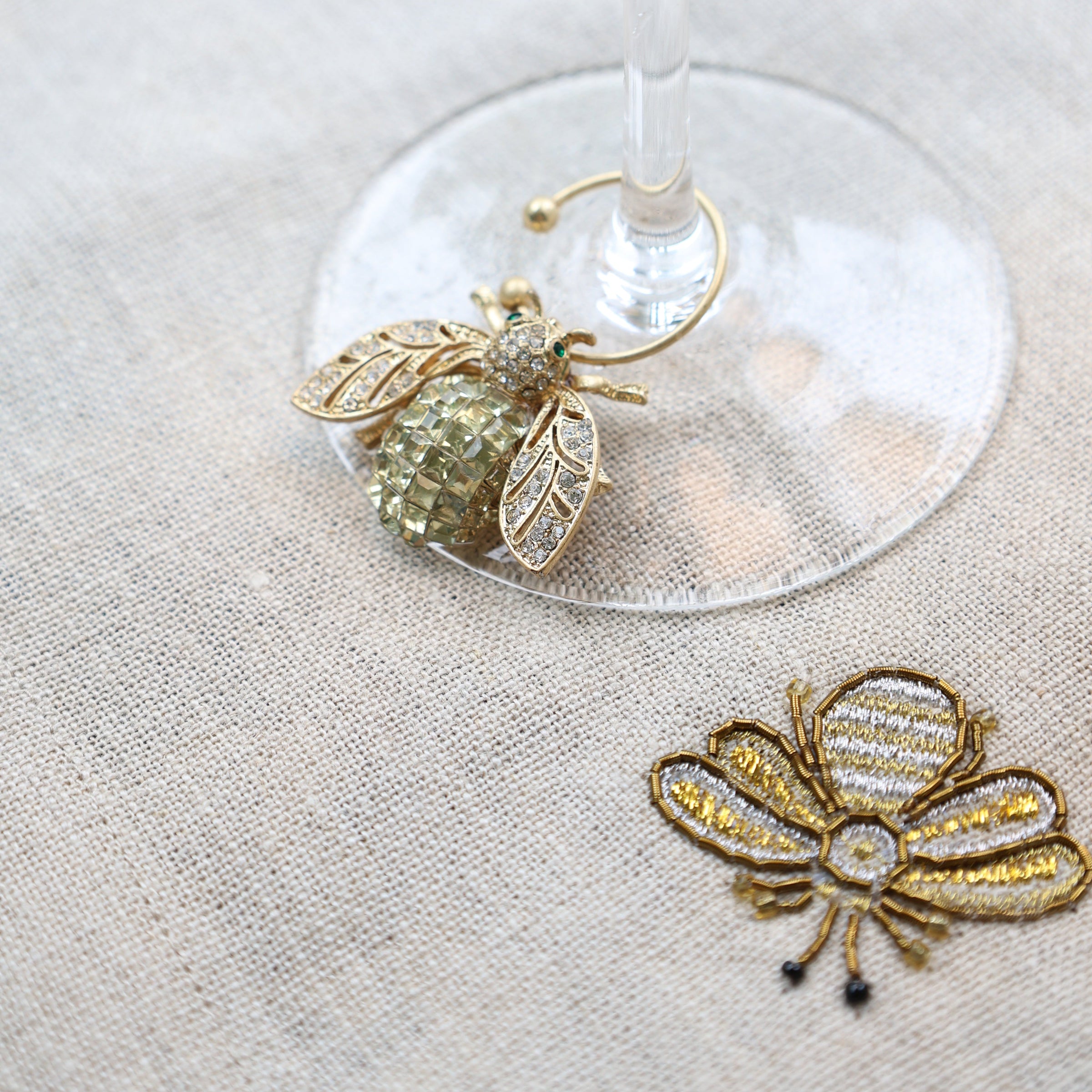 Bedazzled Bee Wine Charms