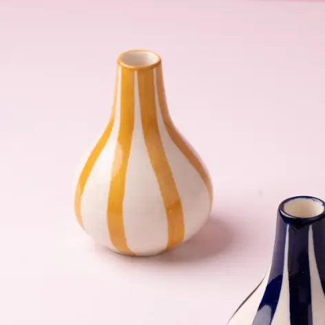 Yellow Stripe Bud Vase
