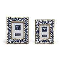 Blue Belle Bone Inlay Photo Frames (Set of 2)