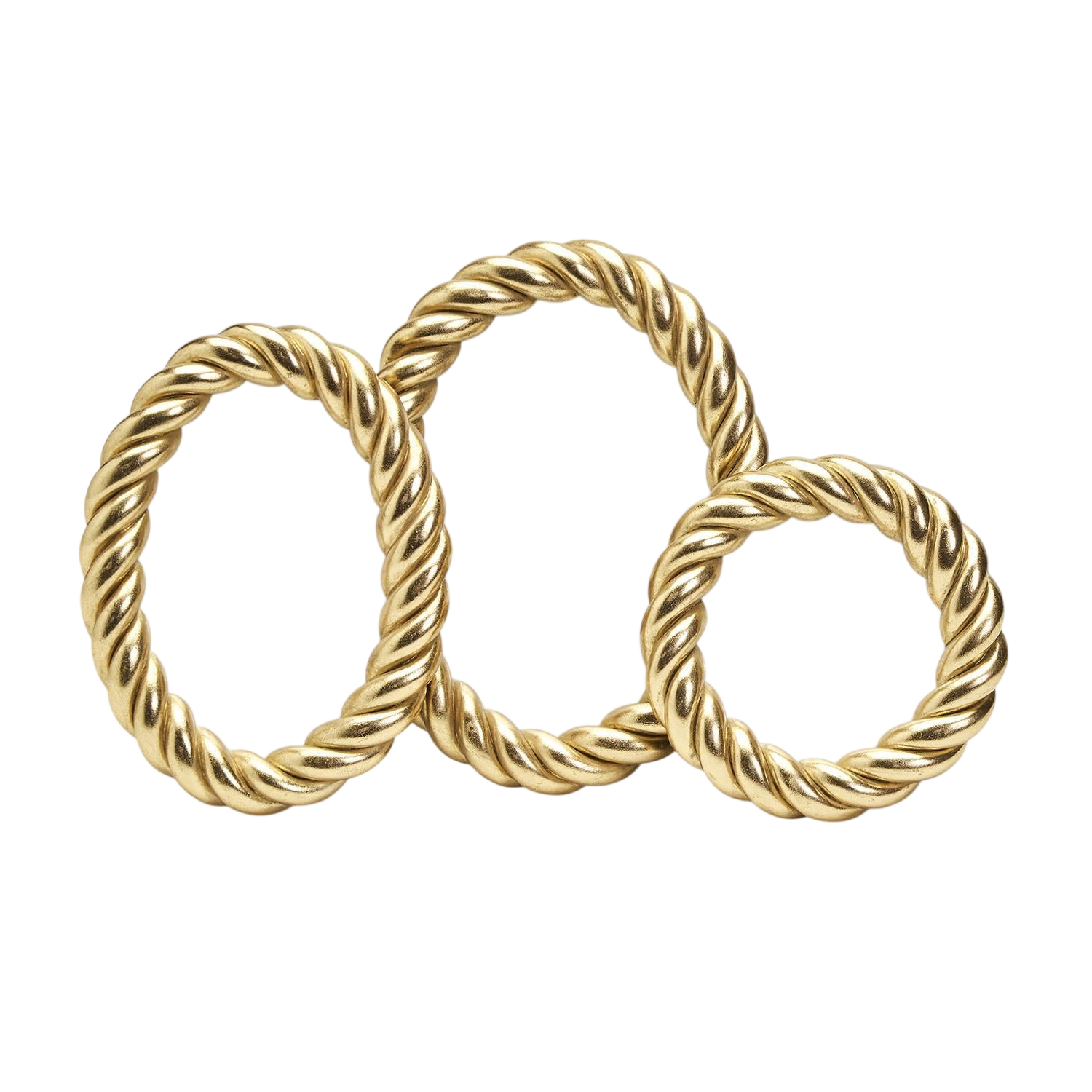 Gilded Rope Gold Finish Photo Frames (Set of 3)