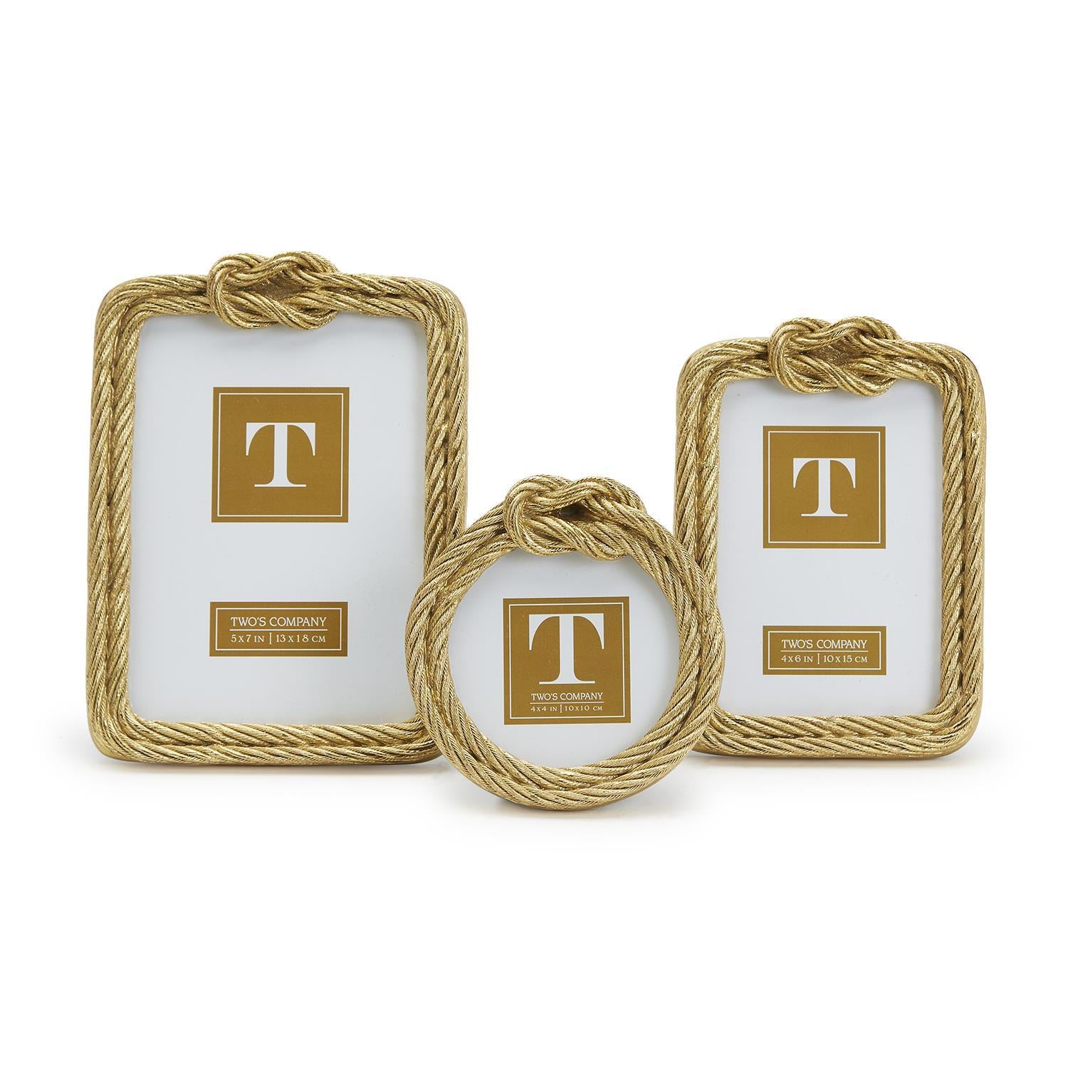 Golden Threads Top Knot Rope Photo Frames (Set of 3)